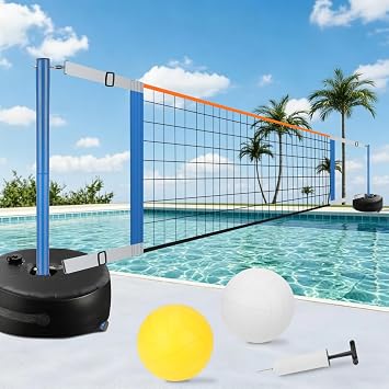 15-32FT Swimming Pool Volleyball Net with LED Light