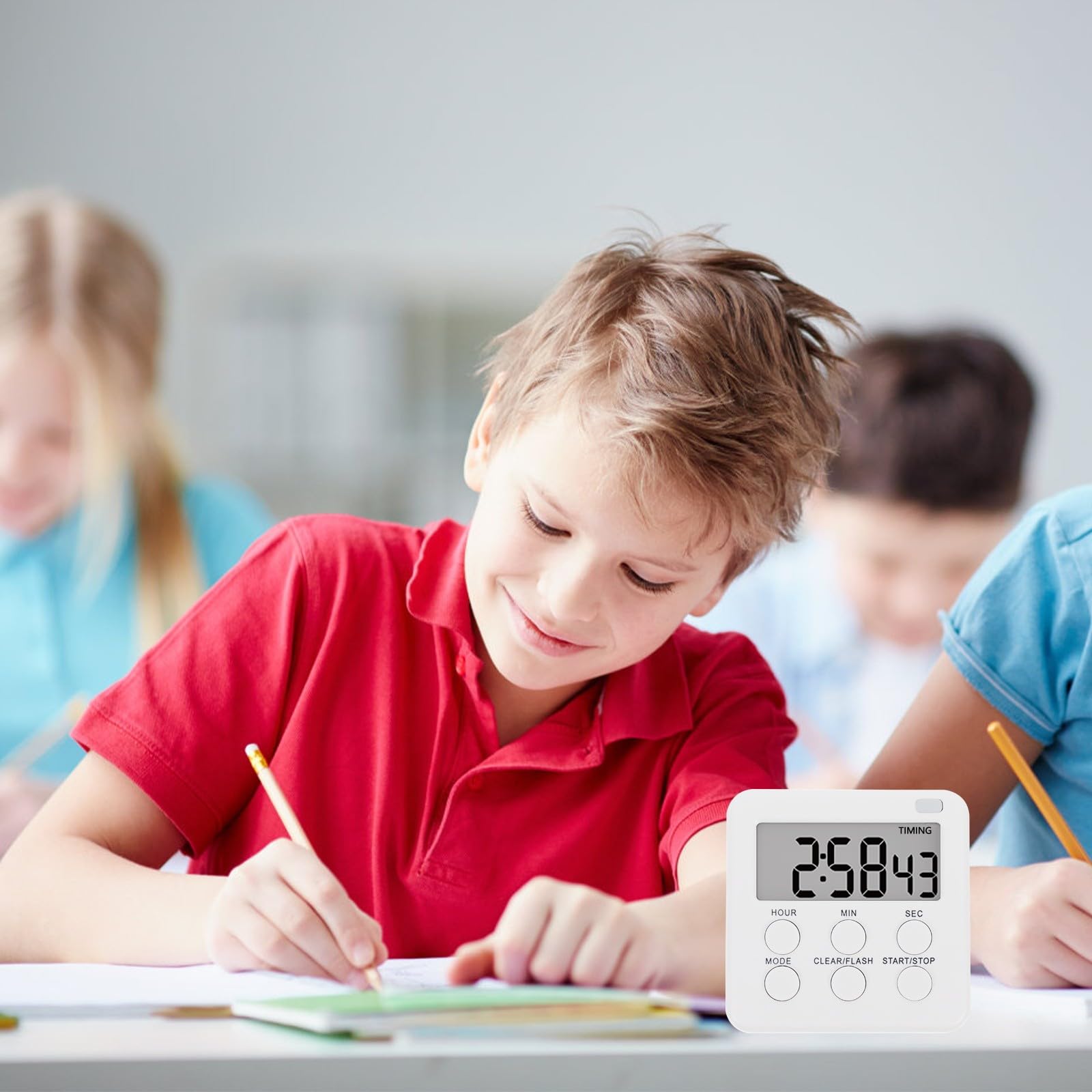 Minuteur Silencieux Numérique 6 Pièces en Abs Mode Horloge