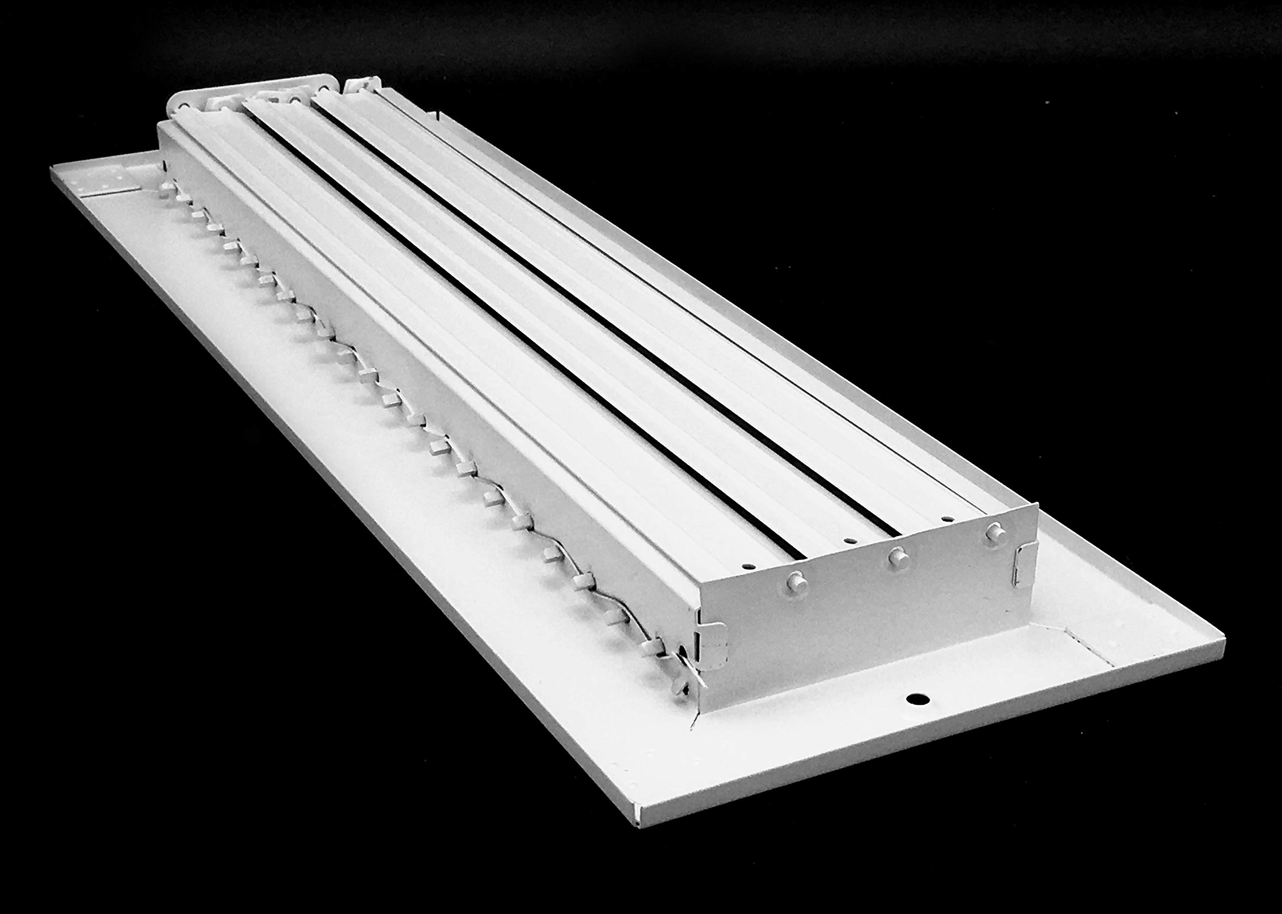Difusor de aire ajustable de 40 x 10 cm – HVAC para rejilla de ventilación de pared lateral o cielo, registro de rejilla – alto flujo de aire – blanco