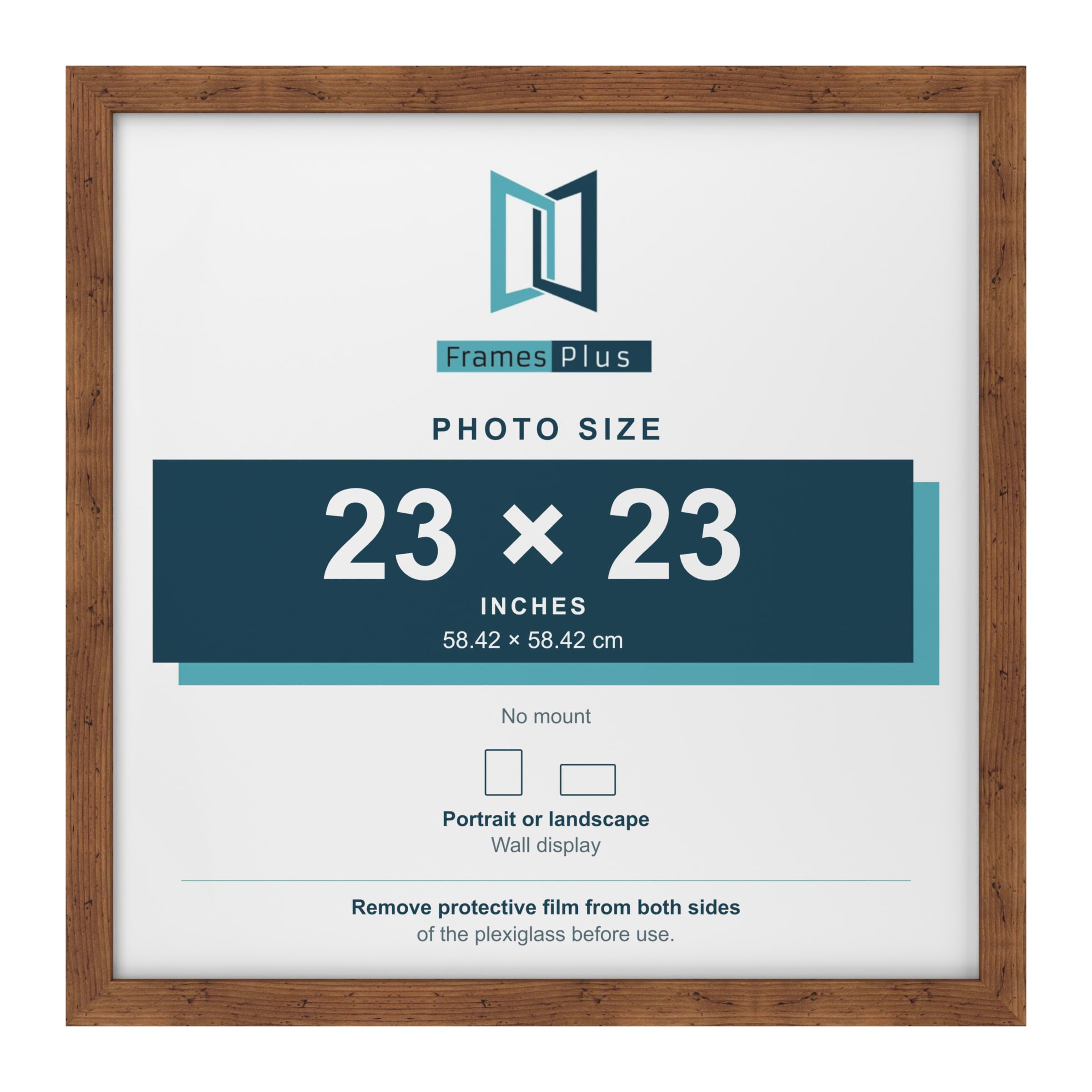 FramesPlus 23x23 Inch Square Poster Frame, Rustic, Modern Photo Frame