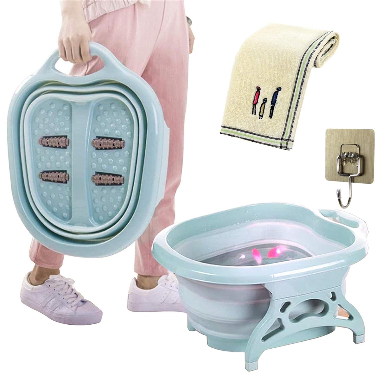 Buy Collapsible Large Fold Foot Soaking Tub Foot Bath Massager with