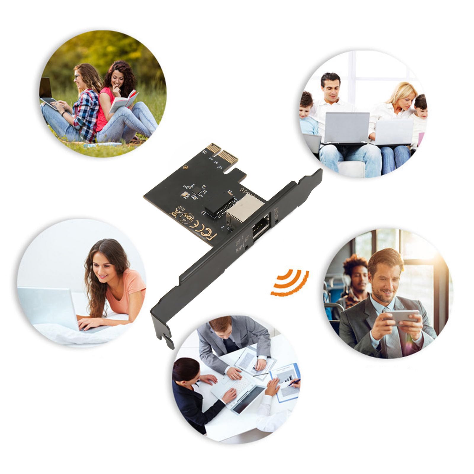 ASHATA Scheda di Rete PCIe 10G AQC113C, Scheda di Rete Gigabit Ethernet PCI Express, Convertitore Adattatore LAN RJ45 per PC Desktop, Adattatore di Rete Ethernet