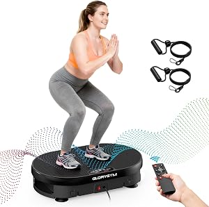 Vibration Plate Exercise Machine for Body Shaker Machine & Weight Loss, Shake Plate with Resistance Bands, 120 Speed Levels, Remote Control, Full Body Workout, Compact Home Gym Equipment