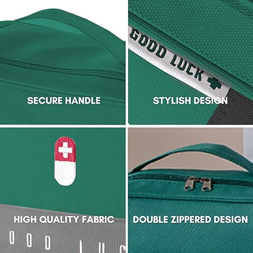 Miniatura 5 de Souarts Bolsa de primeros auxilios vacía, bolsa impermeable para traumas médicos, bolsa de medicina para viajes, senderismo en casa, camping,