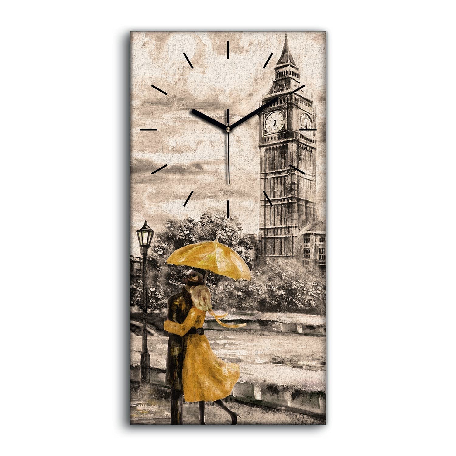Art mural silencieux avec cette horloge sur toile de 30x60cm pour salon