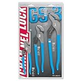 GS-3 Tongue and Groove Plier Set&comma; 6 1&sol;2"&comma; 9 1&sol;2" and 12"&comma; Straight Jaw