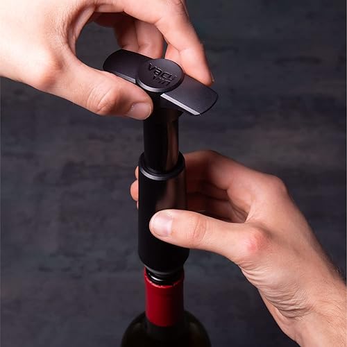 Vista 51 de Vacu Vin Bomba de vino azul con tapón de vino al vacío – Mantén tu vino fresco hasta 10 días – 1 bomba 6 tapones – Reutilizable – Fabricado