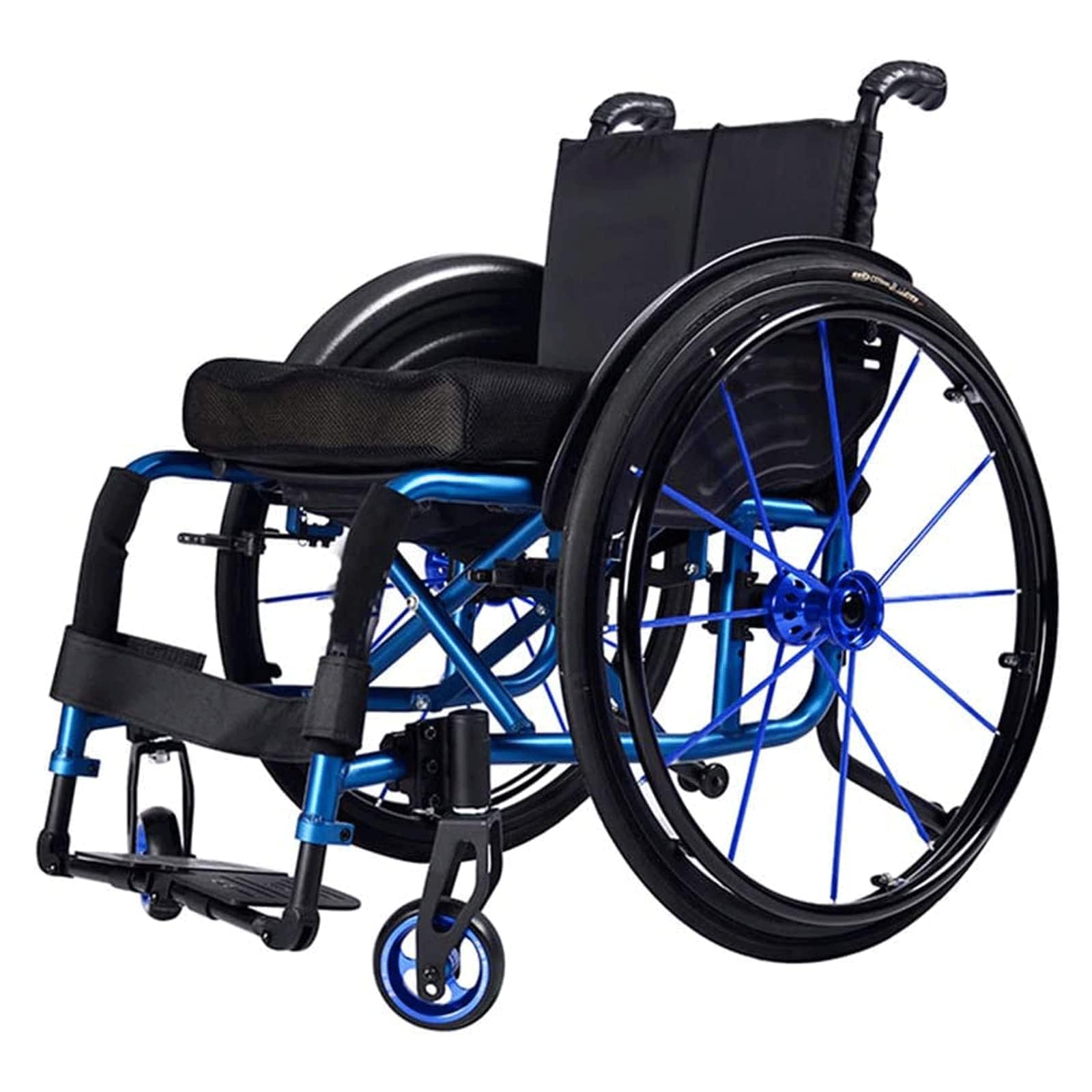 Silla de ruedas plegable de aluminio súper ligera con reposabrazos, reposapiernas, cómoda, ergonómica, deportiva, carga de 100 kg