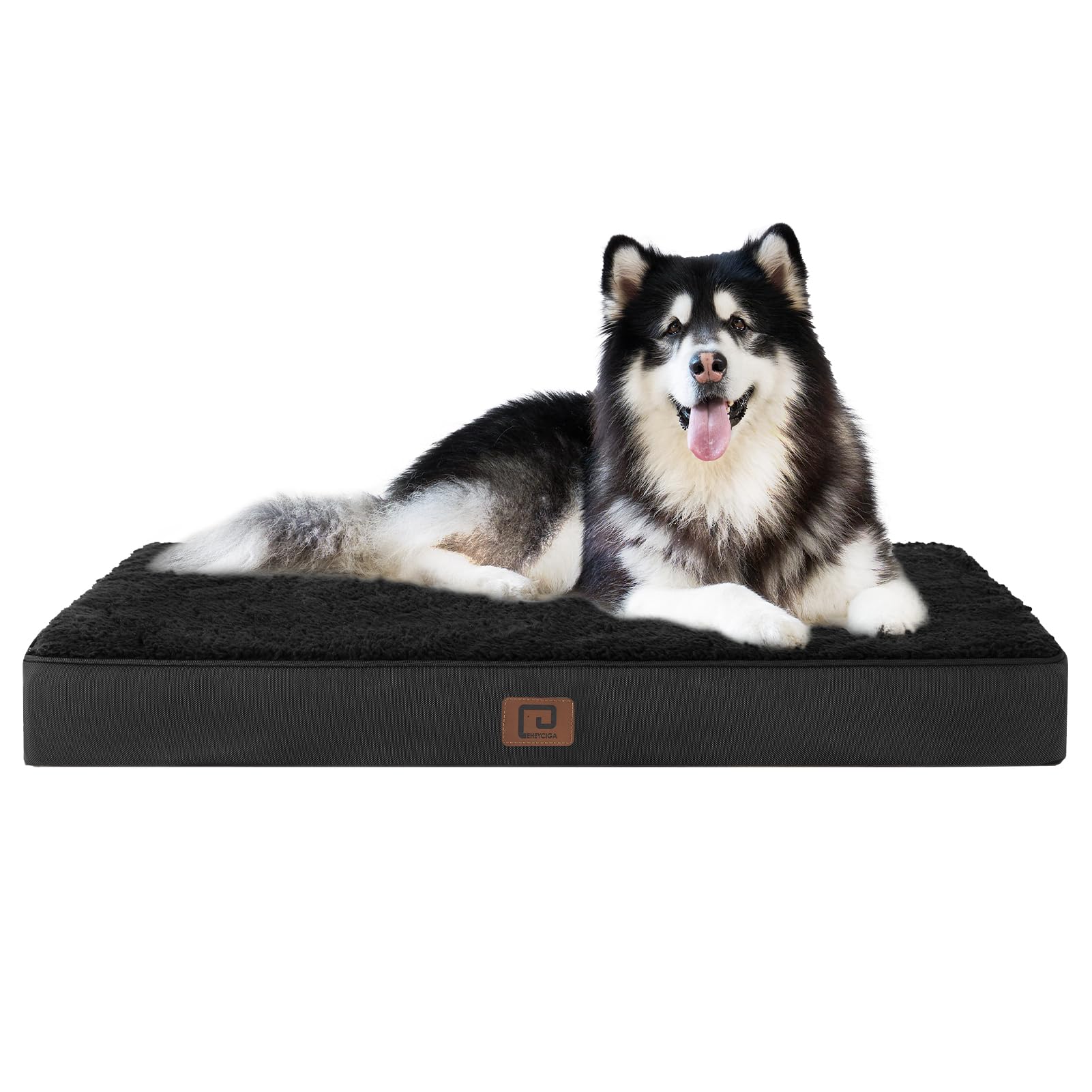 EHEYCIGA Cuccia Cane Interno Taglia Grande XXL, (120L x 74W cm) Ortopedica Cuscino per Cani, Cuscino Cane Sfoderabile e Lavabile, Ortopedico Lettino per Cani, Orthopedic Dog Bed, Nero
