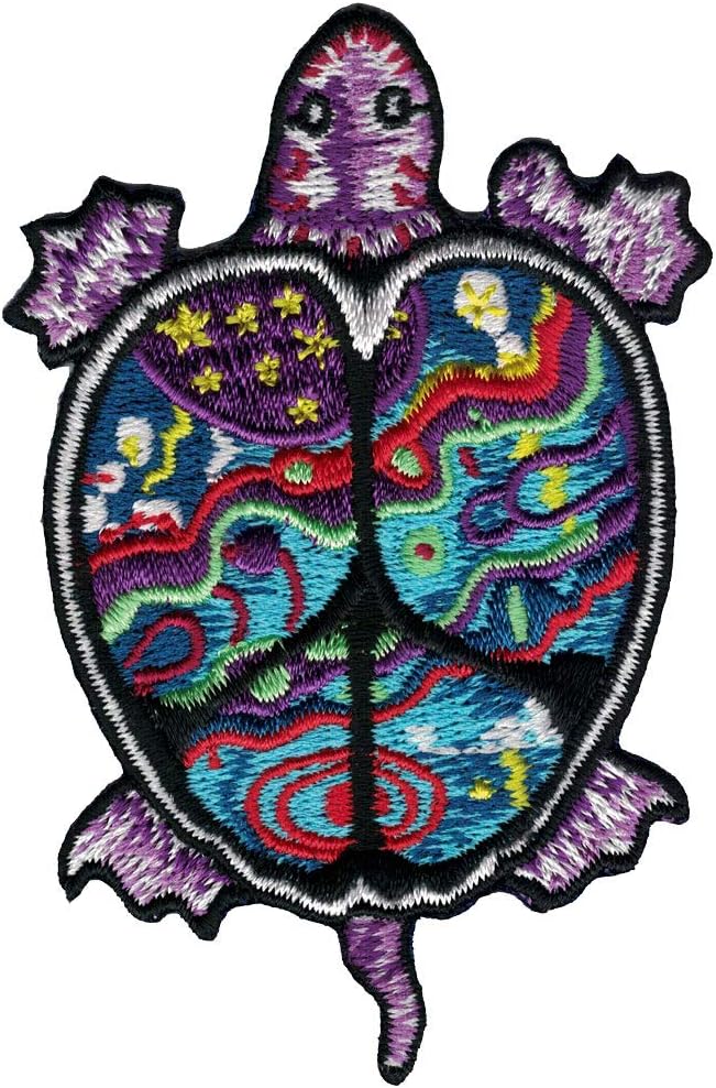 Peace Turtle Patch - Iron On or Sew On (2 X 3)