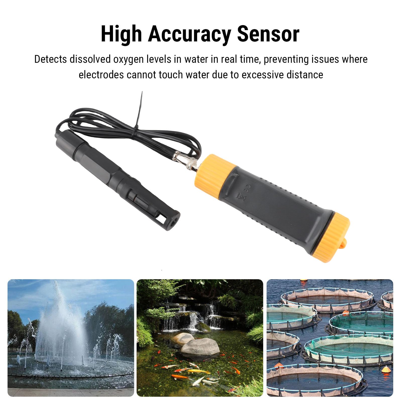 Generic Misuratore Digitale Portatile di Ossigeno Disciolto Display LCD Ad Alta Precisione Kit Tester DO per Analisi Dell'acqua Potabile del Serbatoio di Pesce dello Stagno
