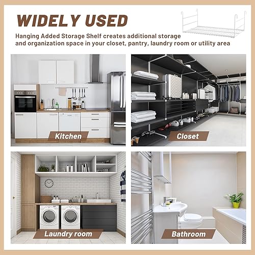 Miniatura 7 de Estante de alambre para colgar, 4 piezas, organizador de estante de alambre, estante de almacenamiento, accesorio para estantería de alambre,