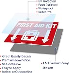 First Aid Kit Sticker, Kit de premiers soins Stickers pour la maison, les écoles et les affaires, 2 Faites votre valise, 10 x 7 stickers autocollants en vinyle, réfléchissant, UV Protégé, étanche