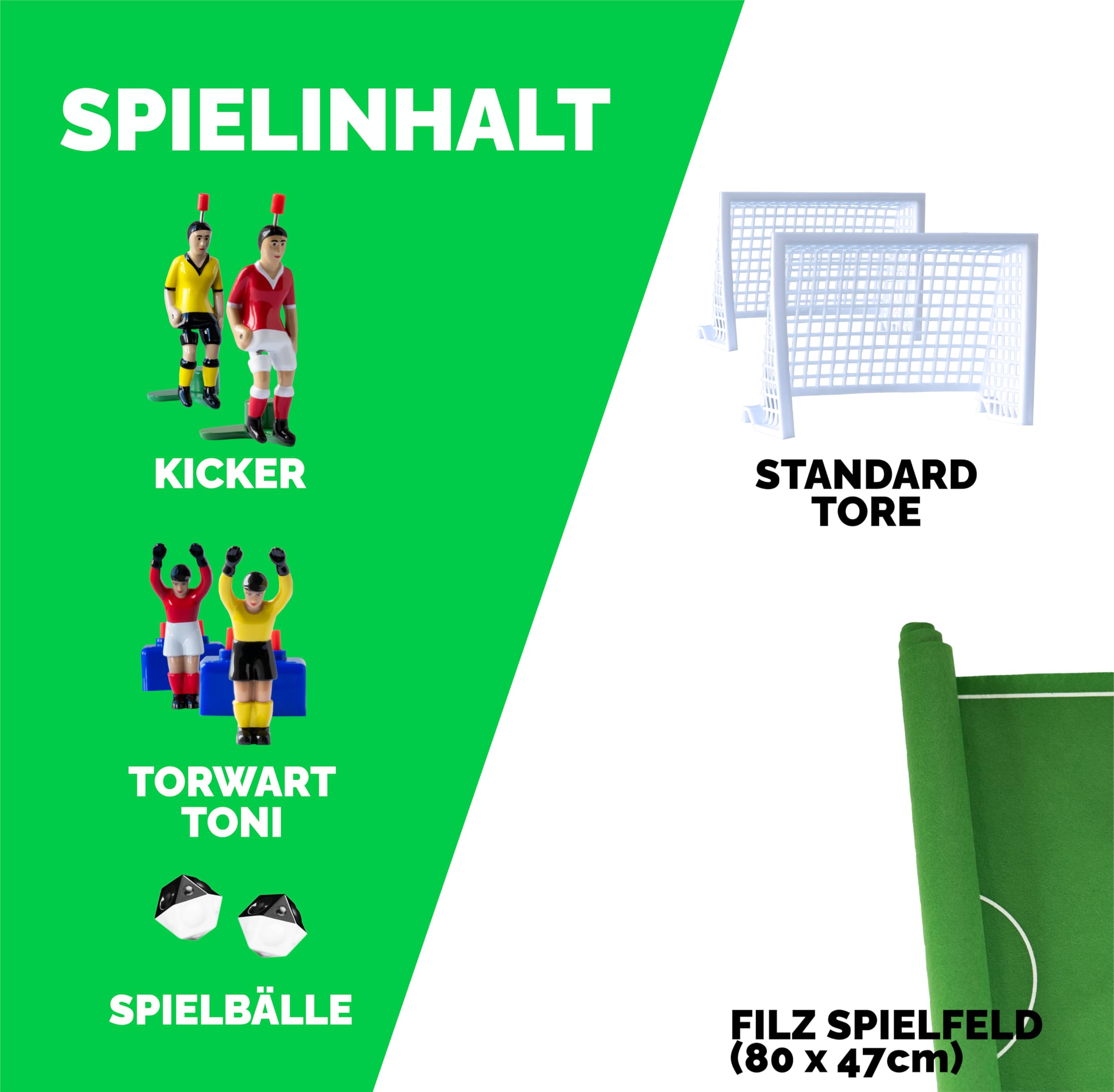 TIPP-KICK Spiel Classic Tischfußball-Set Das Original - Fußball-Spiel mit Spielern, Torwarten, Plastik-Toren, Bällen und Spielfeld aus Filz, ideal für Einsteiger, Geschenkidee für Fans