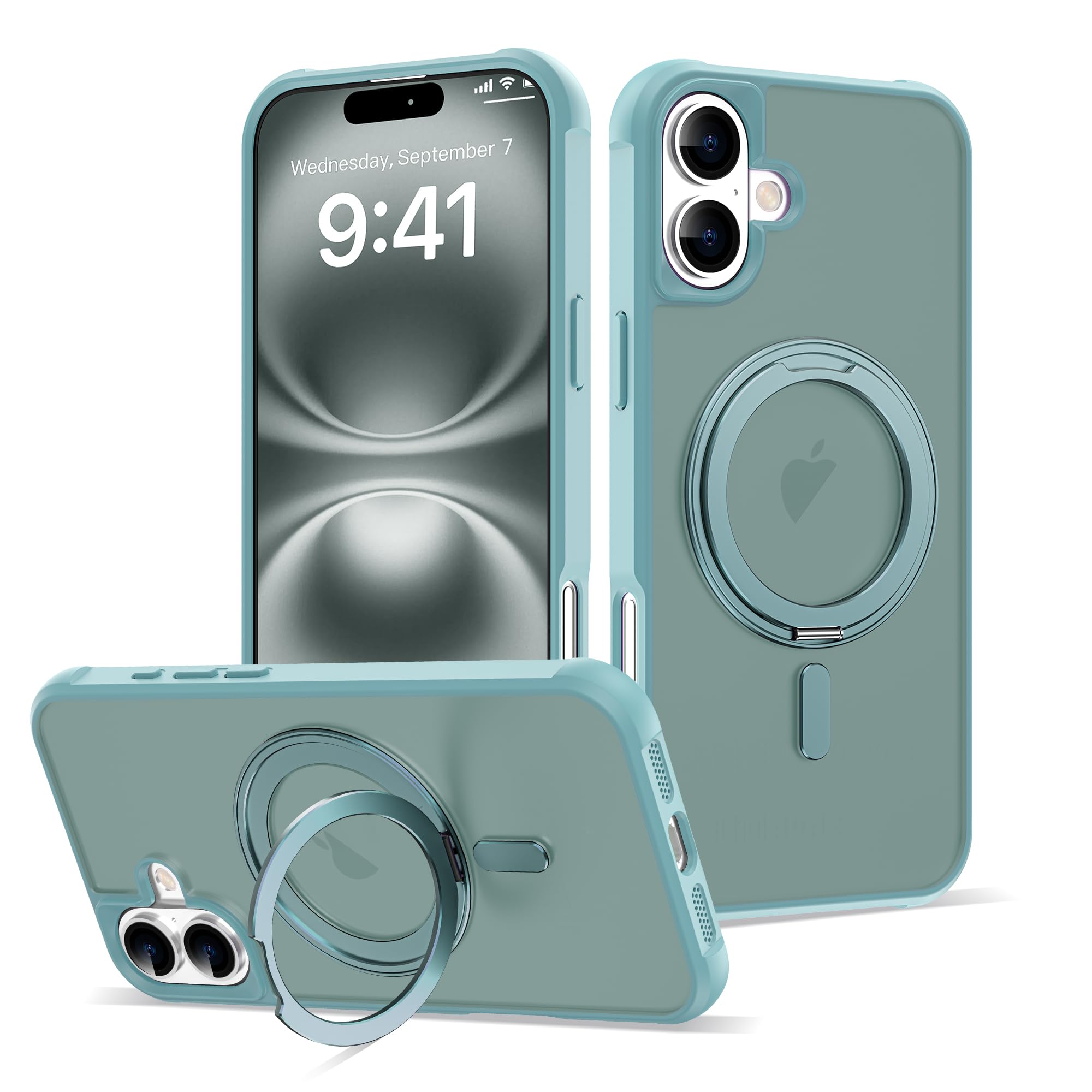 Compatible with iPhone 16 Plus Case with Stand 6.7",Green