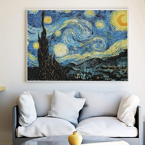 Miniatura 7 de Rompecabezas de 3000 piezas, La noche estrellada de Van Gogh, rompecabezas para adultos con presión reducida, juguete de aprendizaje y educación,