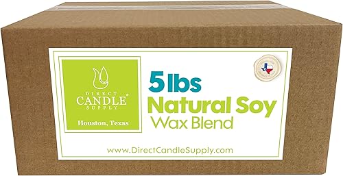 Miniatura 9 de Cera de soja para fabricación de velas, losa de cera de soja de 10 libras + mechas preenceradas de 50 pulgadas, mezcla suave para una formulación de