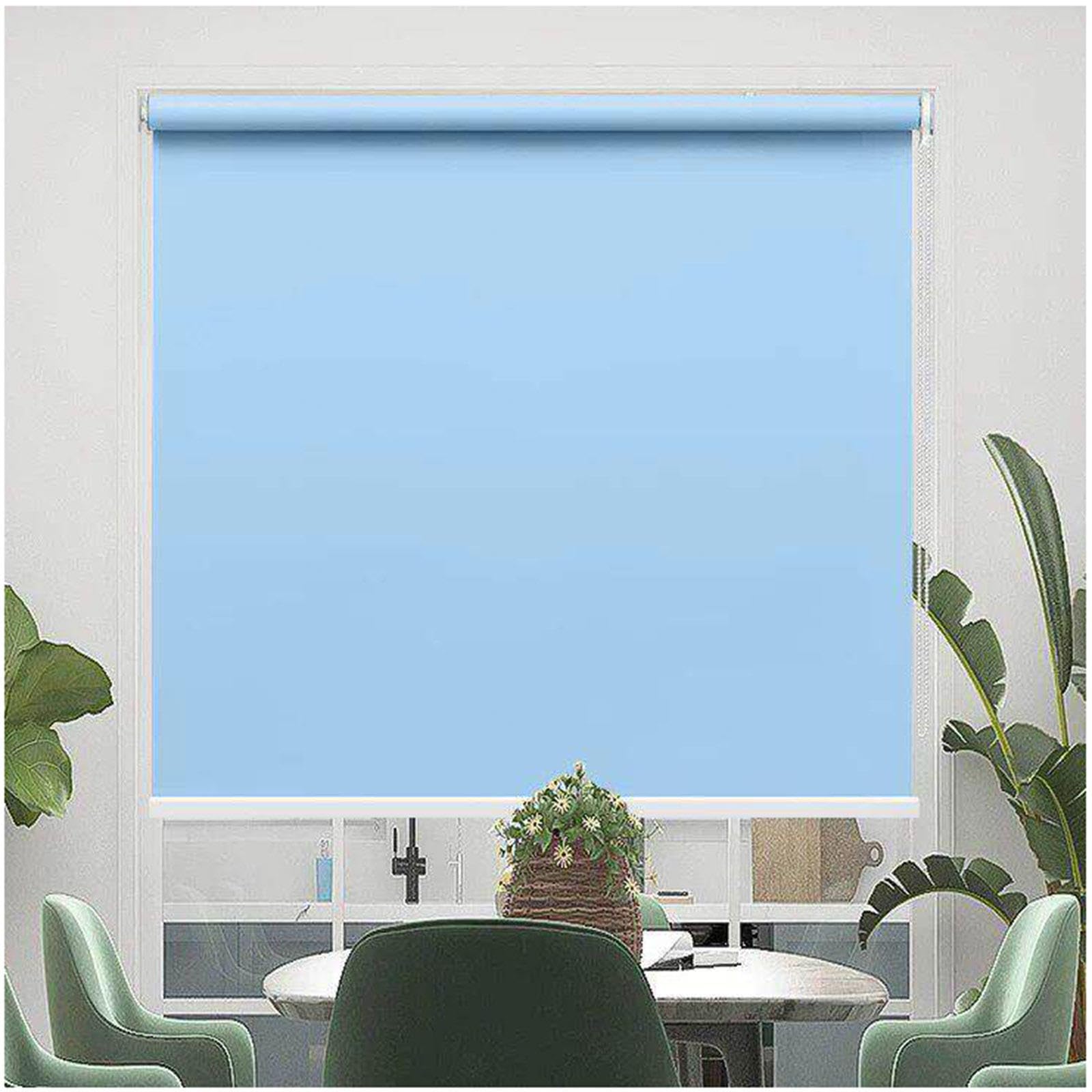 Blackout Roller Blinds, 45/60/80/105/120cm Thermal Roller Shades, Sunscreen Window Roller Shades, Uv Protection Blackout Curtains, Privacy Blinds,blue-75x150cm/29.5 * 59in