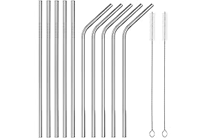10-Pack Long Stainless Steel Straws For Yeti