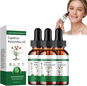 Cyperus Rotundus Oil 2pcs/3pcs 100% Cyperus Oil Natural Nut Glass Oil - Inhibit Body Hair Growth, Moisturize & Soothe, For All Skin Types - 3pcs