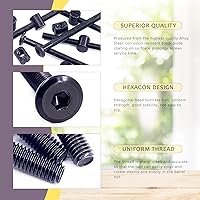 Vista 3 de Swpeet 25 tornillos de cabeza hexagonal M6 de 3.150 in, color negro, para cuna, cuna y tuercas de barril con 1 llave Allen, perfecta para muebles