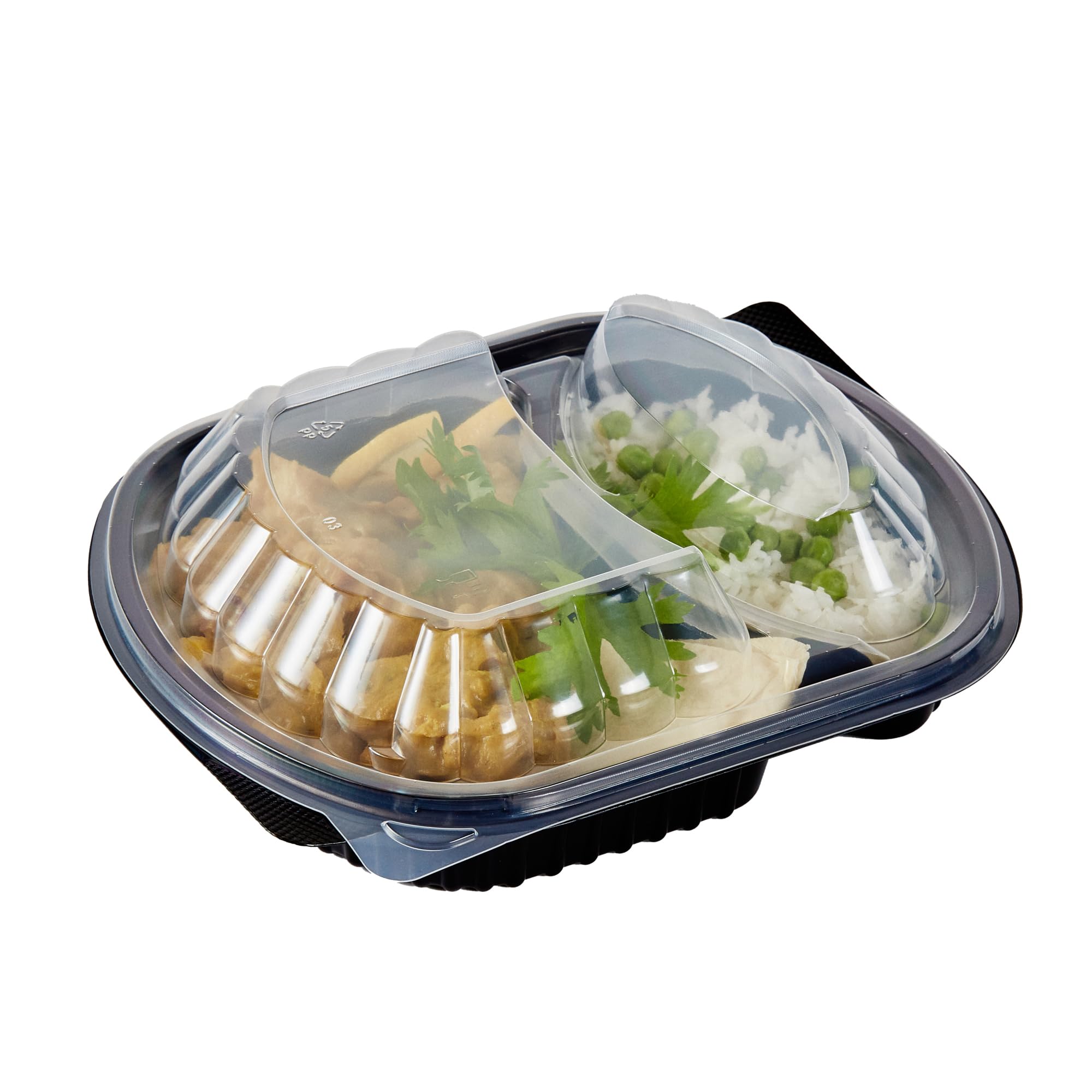 Restaurantware 28 oz Oval Black Plastic Food Container, 100 Pack