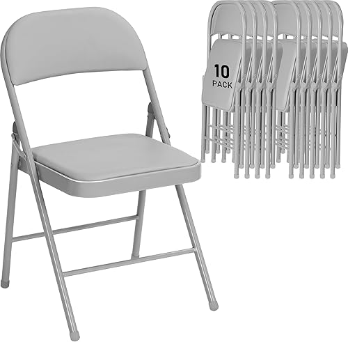 Miniatura 20 de Sillas plegables negras con cojín, paquete de 6, sillas plegables con respaldo acolchado y marco de acero, portátiles, apilables comerciales para