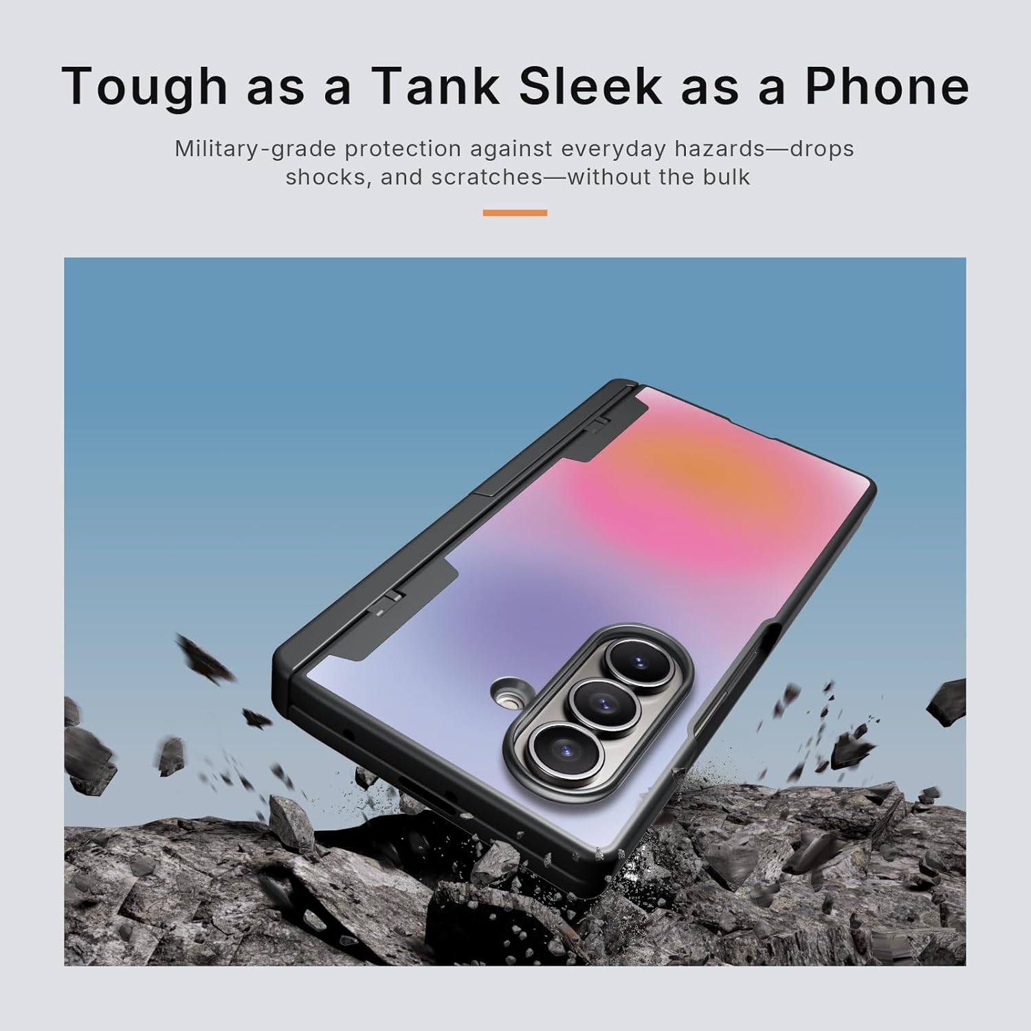 Magnetic for Samsung Galaxy Z Fold 7 Case - Compatible with Magsafe - Built-in [Screen Protector] [Hinge Protection] [Kickstand] - Full Body Protective Phone Case - Fade Out Black