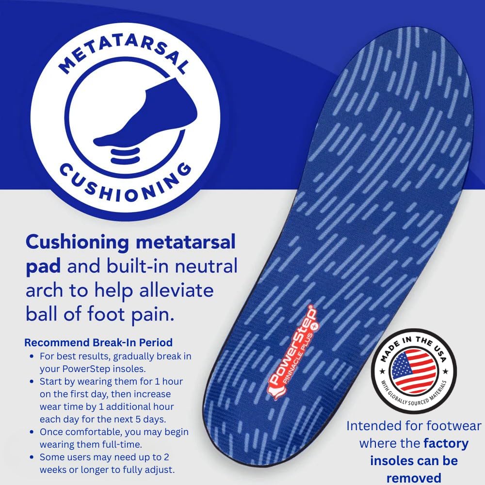 PowerStep Pinnacle Plus Met Insoles, blau