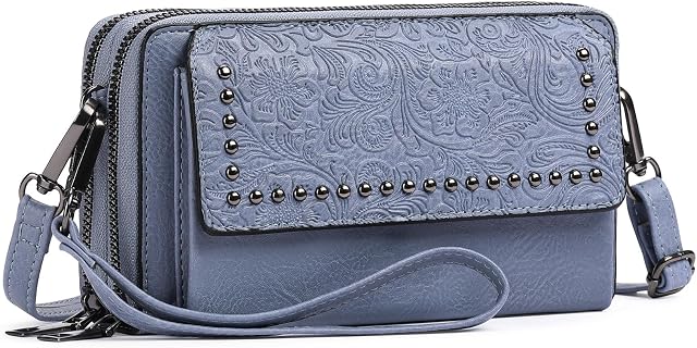 FALAN MULE Sacs de corps croisés pour les femmes Sac à épaule en cuir et porte-monnaie de téléphone cellulaire Purse réglable avec fentes de carte