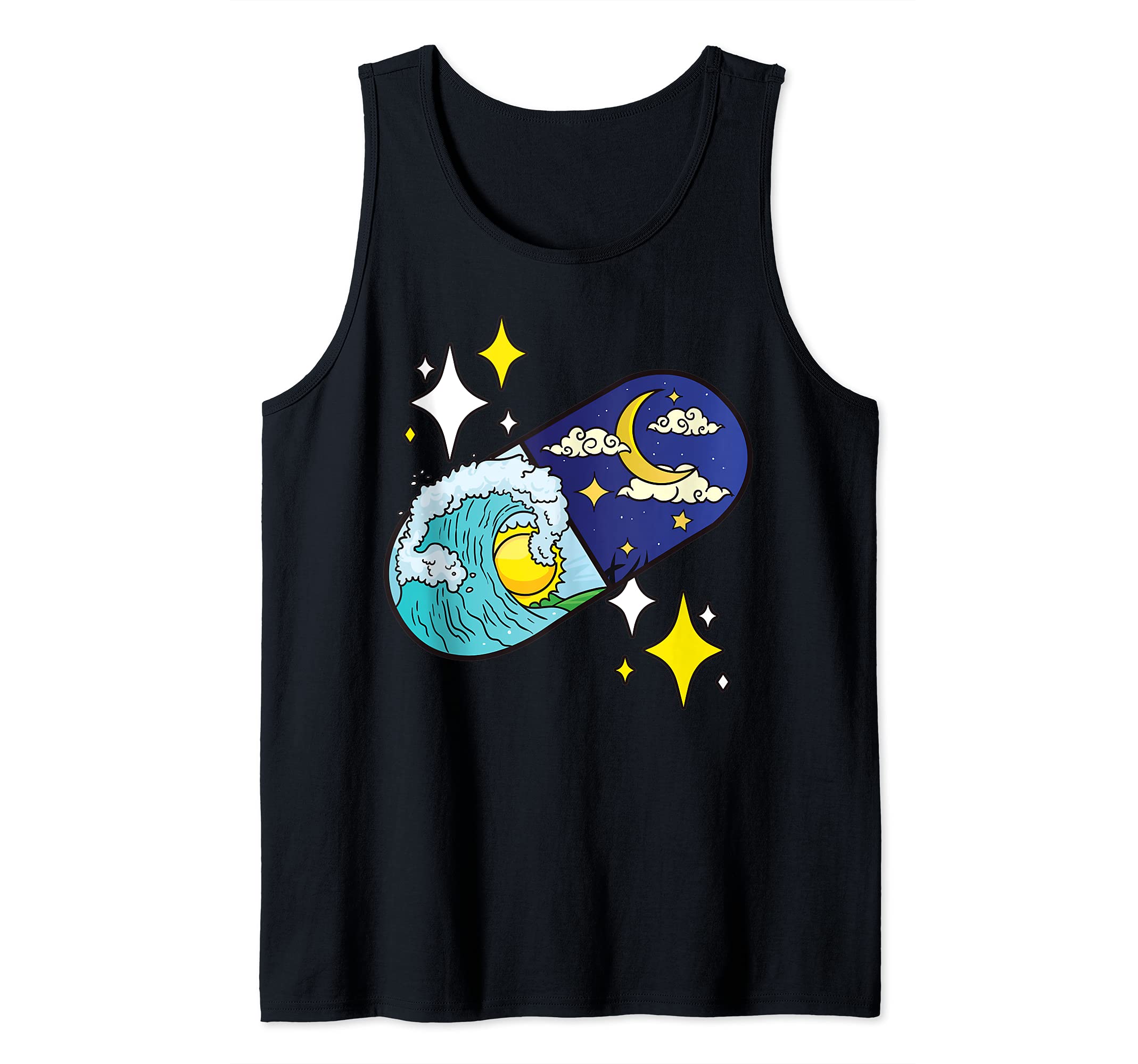 Duality - Great Wave | Yin Yang Balance Japanese Art/Artwork Tank Top