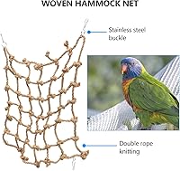 Vista 5 de Balacoo Loro red de escalada hámster juguete hámster masticar juguetes loro columpio colgante juguete hamaca colgante perca pájaro escalada red