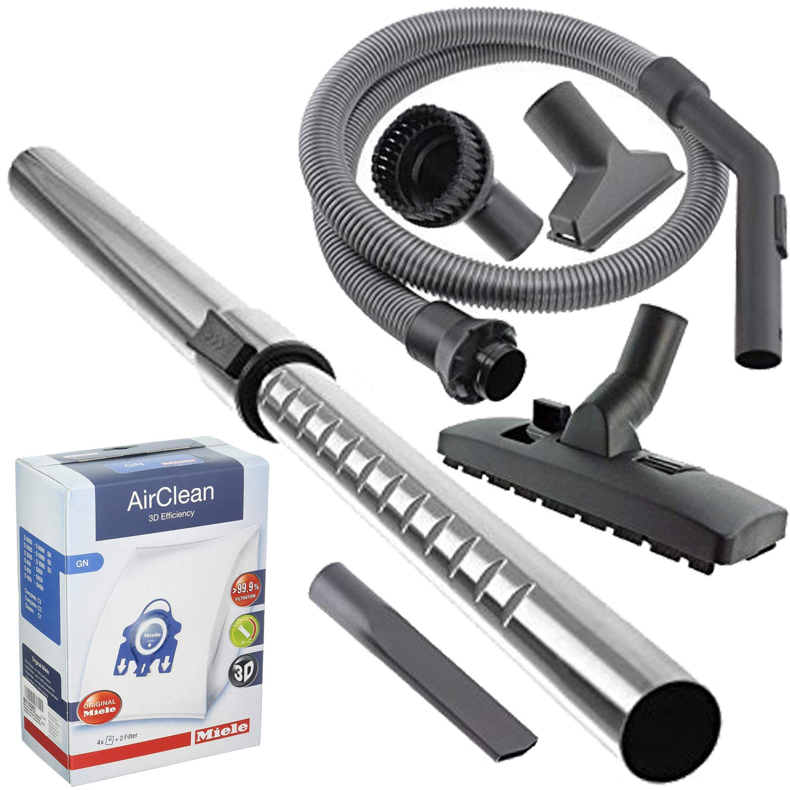 SPARES2GO 2m Hose Pipe, 4 x Dust Bags 