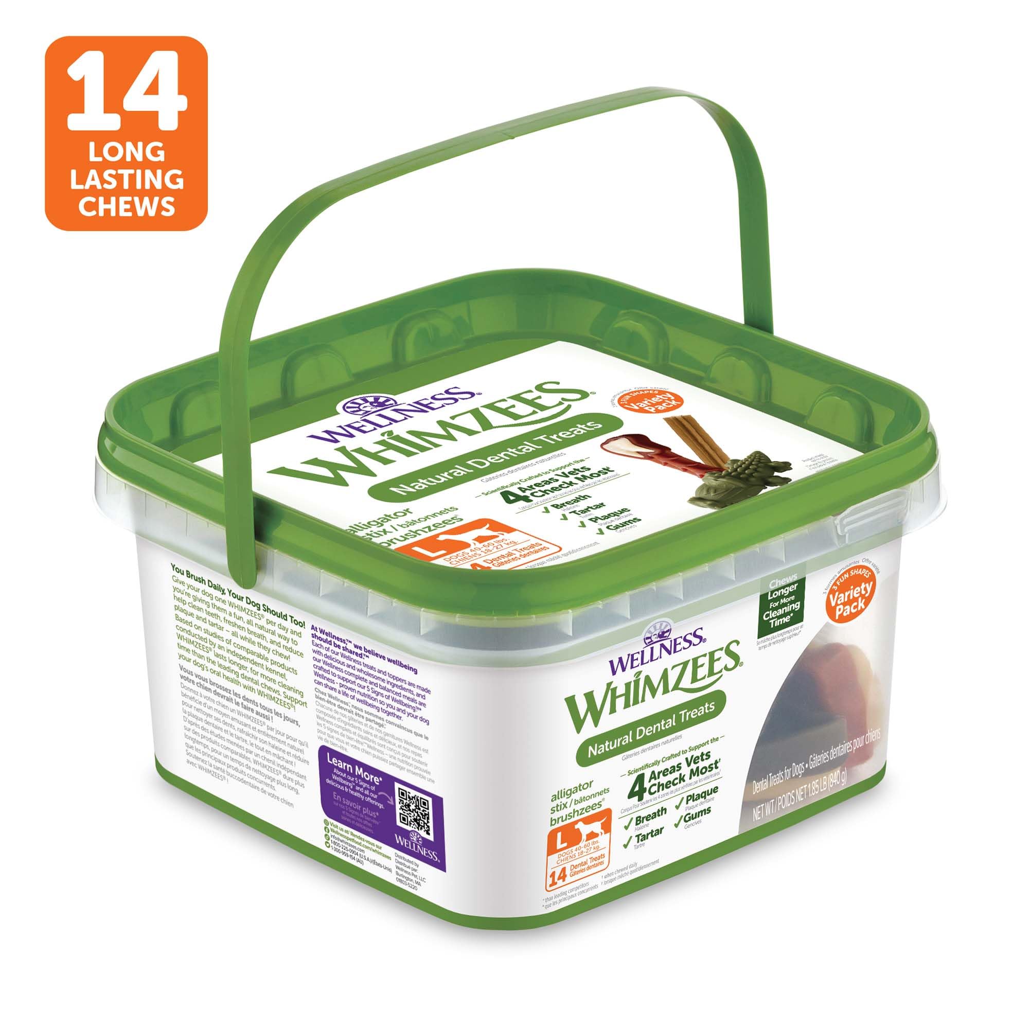 Whimzees Variety Value Box Large NET WT 29.6 OZ (14 pieces)