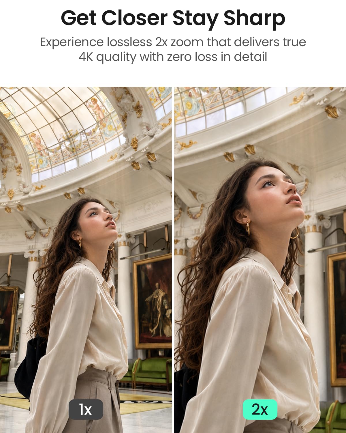 Xtra Muse con mini treppiede combo, fotocamera Vlogging con CMOS da 1 '' e video 4K/120fps, fotocamera tascabile con stabilizzatore cardanico a 3 assi, messa a fuoco rapida, videocamera digitale per