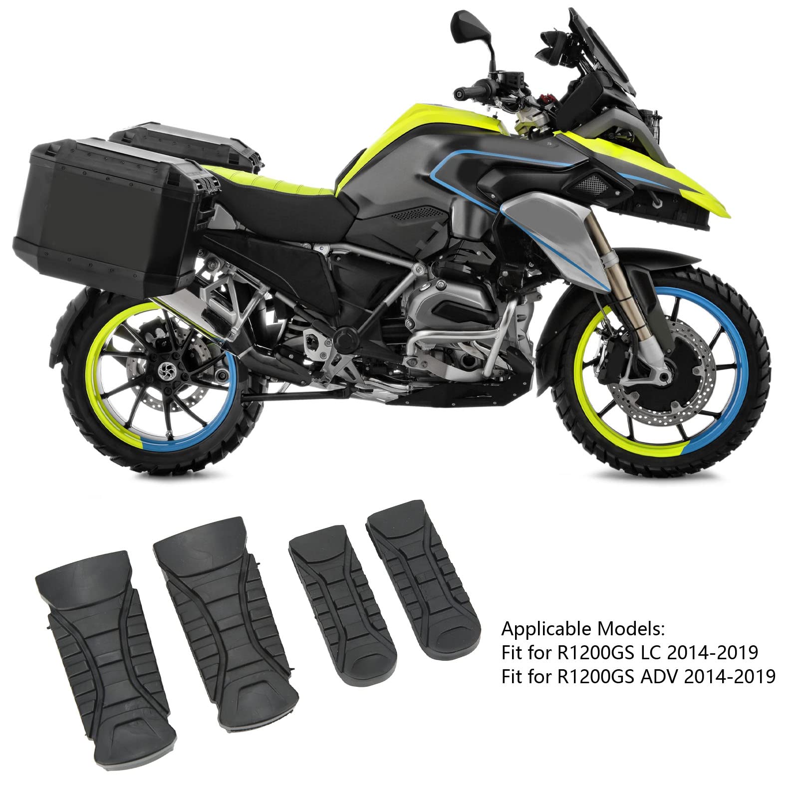 AYQEBNC Motorcycle Foot Rest Cover, 4PCS Motorcycle Foot Pegs Peg Cover Front and Rear Shockproof Fit for R1200GS LC ADV