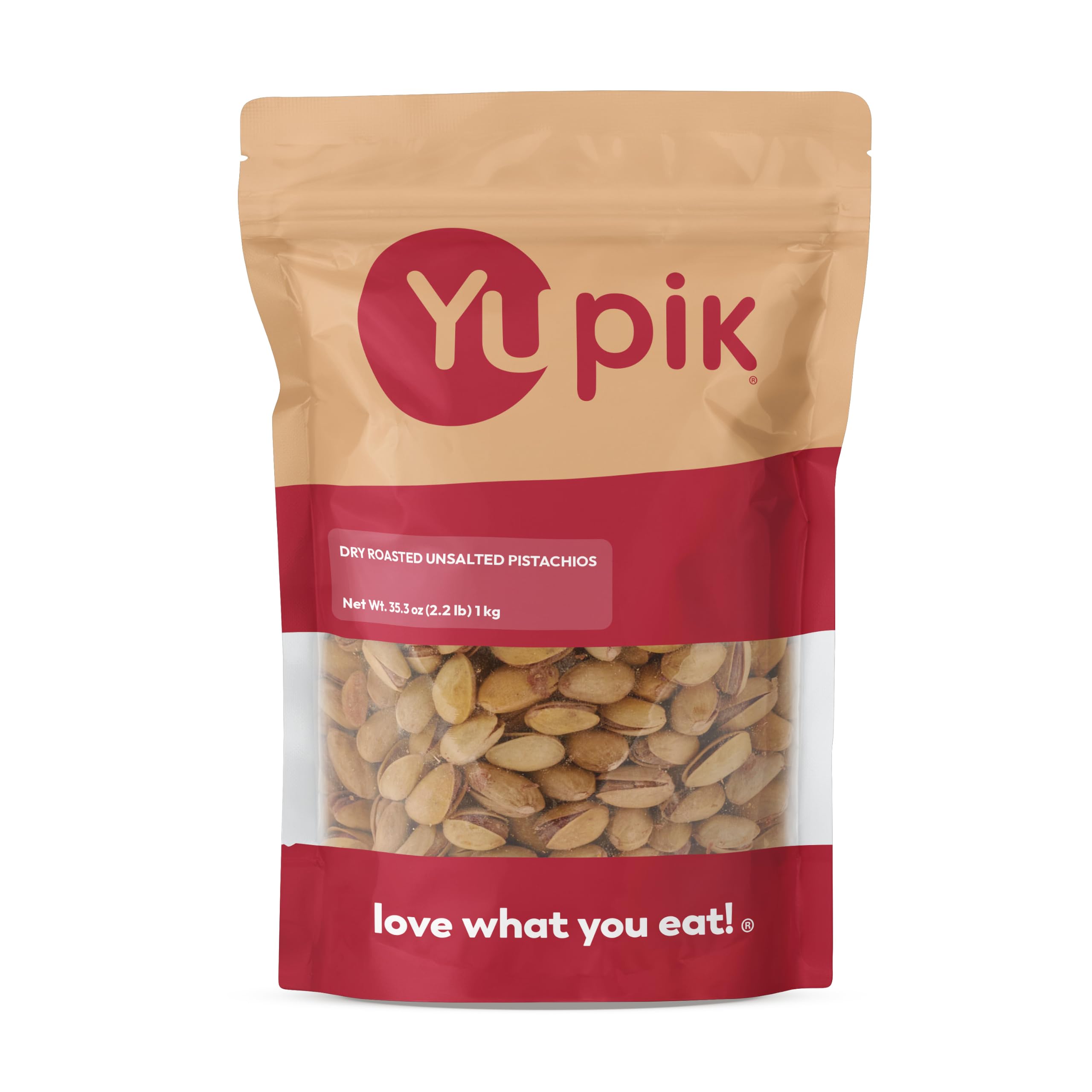 Yupik Dry Roasted Unsalted Pistachios, In Shell, 2.2 lb (35.3 oz), Gluten-Free, Kosher, Crunchy Whole Nuts With Shell, No Added Salt, Oil-Free, Source of Fiber, Protein Nuts, Healthy Snacks
