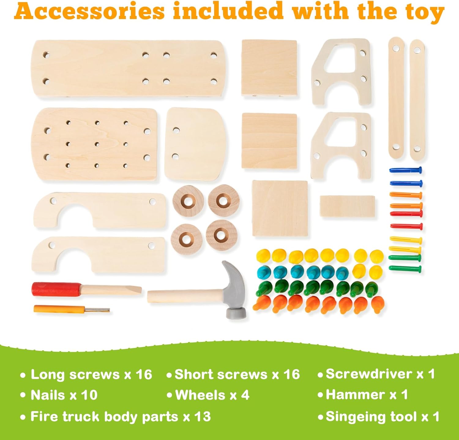 Adena Montessori Real Wood Screwdriver Board Set,Kids Tool Set,Fine Motor Skills Toys,Wooden Montessori Trucks Car Toys Sensory Preschool Activity Learning for 3+ Year Old Kids Toddlers (Real Wood)