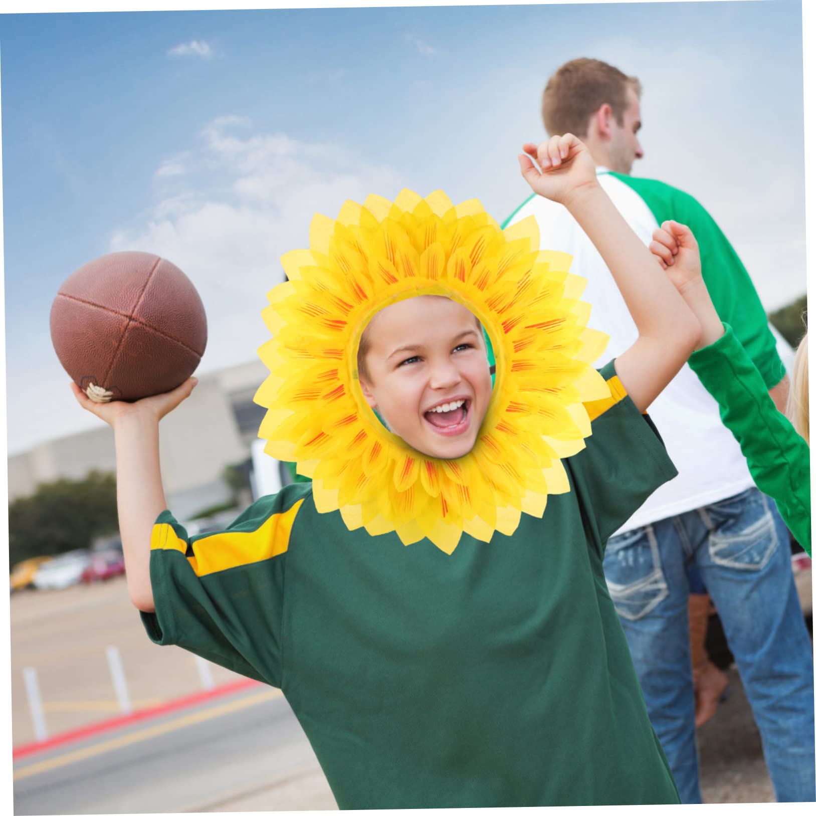 DOITOOL 2juegos Diadema De Flores De Girasol Divertida Para Disfraces y Fiestas Accesorios De Carnaval Para Mascotas Guantes Para Halloween y Bodas