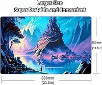 Vista 3 de Fantasy AI TCG - Tapete de juego de 24 x 14 pulgadas para MTG DTCG CCG RPG, tarjeta de intercambio entintada, alfombrillas de juego de superficie