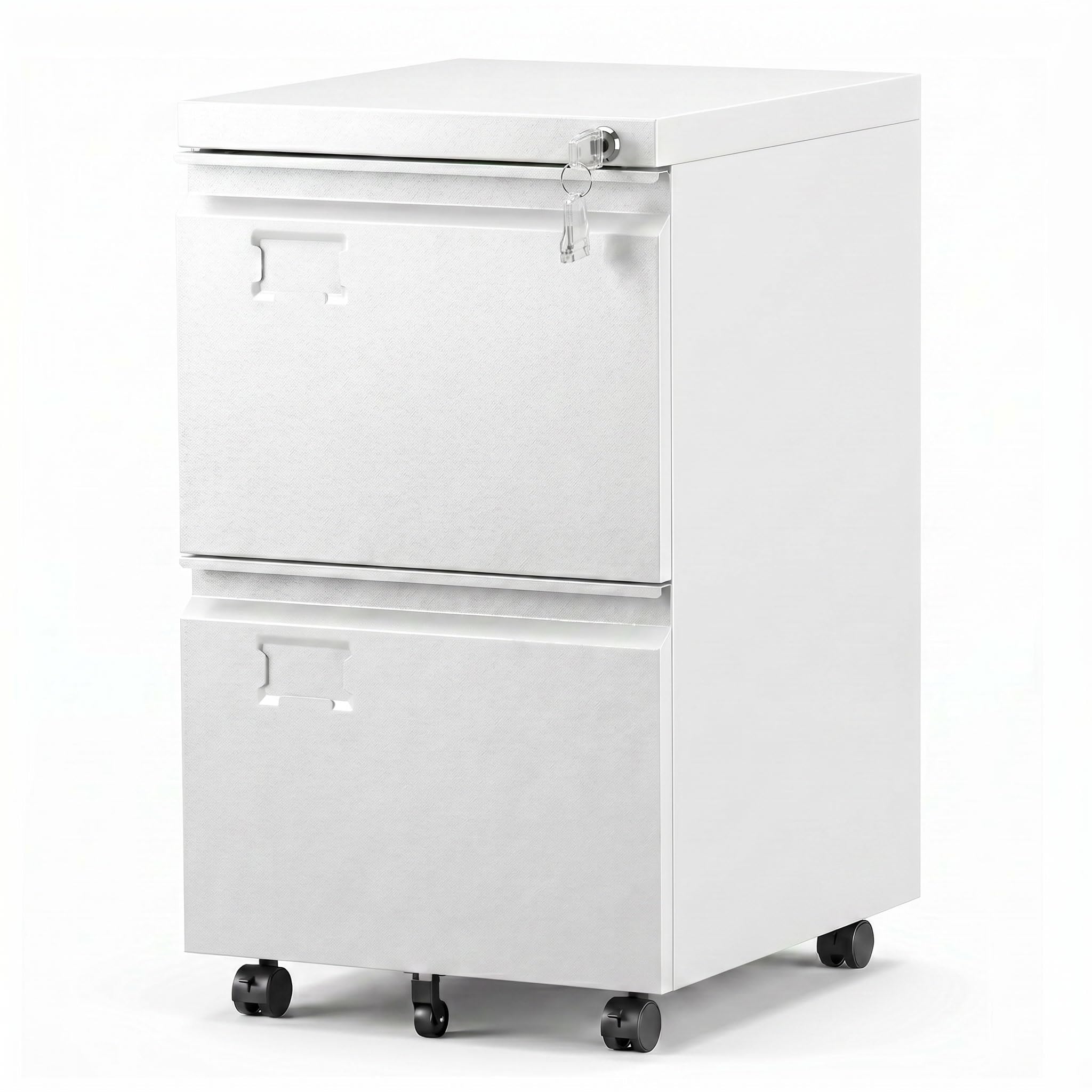 SUXXAN 2-Drawer White Mobile File Cabinet