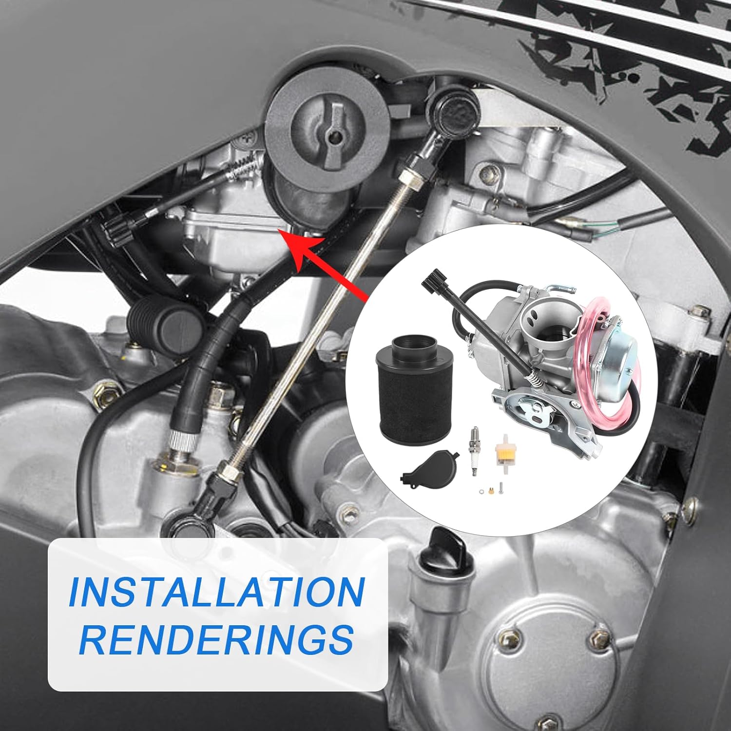 Carburetor Replacement For Kawasaki Brute Force 300 KVF300C 2012-2018, Replace 15004-Y004
