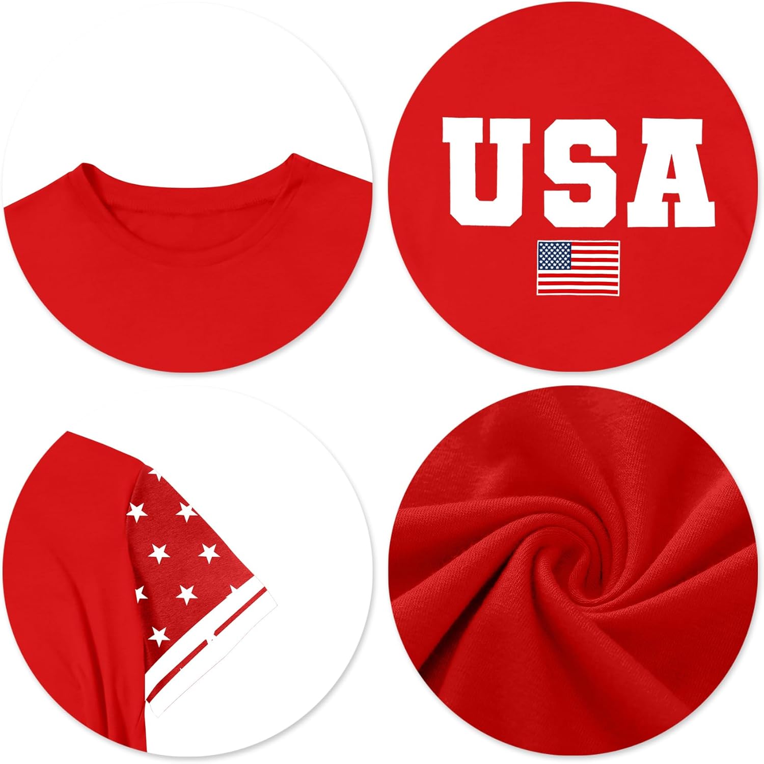 Girls 4th of July USA Shirt American Flag Patriotic T-Shirt Independence Day Outfit for Kids 5-14Years - Image 5