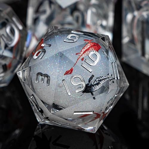 ARUOHHA DND - Juego de dados de núcleo líquido con bordes afilados para Calabozos y Dragones, dados de resina RPG, dados poliédricos con temática