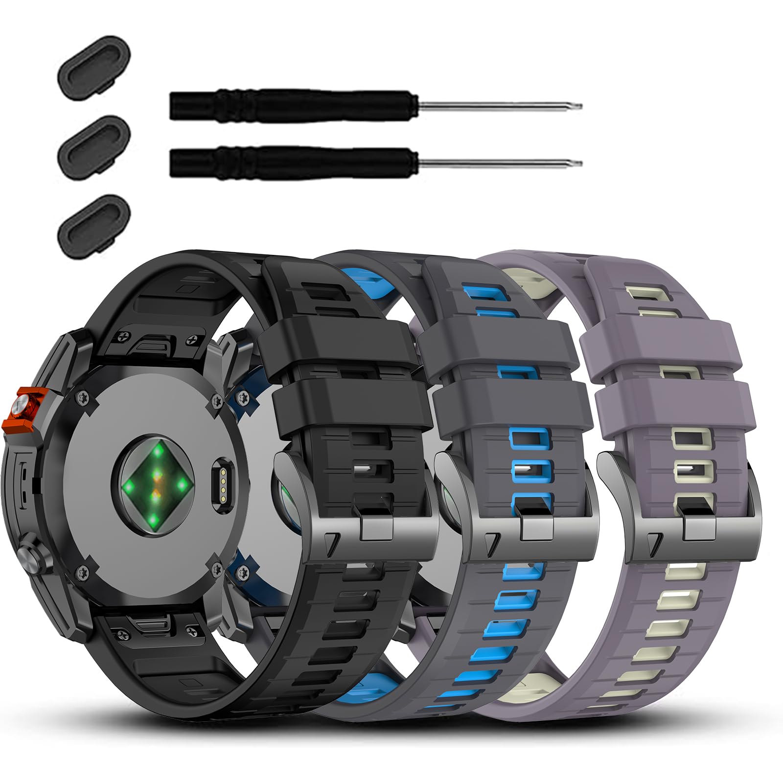 ZPJPPLX 20mm Quick fit band Compatible with Garmin Fenix 8 AMOLED-43MM/7S 6S Pro/7S/6S 5S/5S Plus Watch Band,Soft Silicone Straps for Approach S70