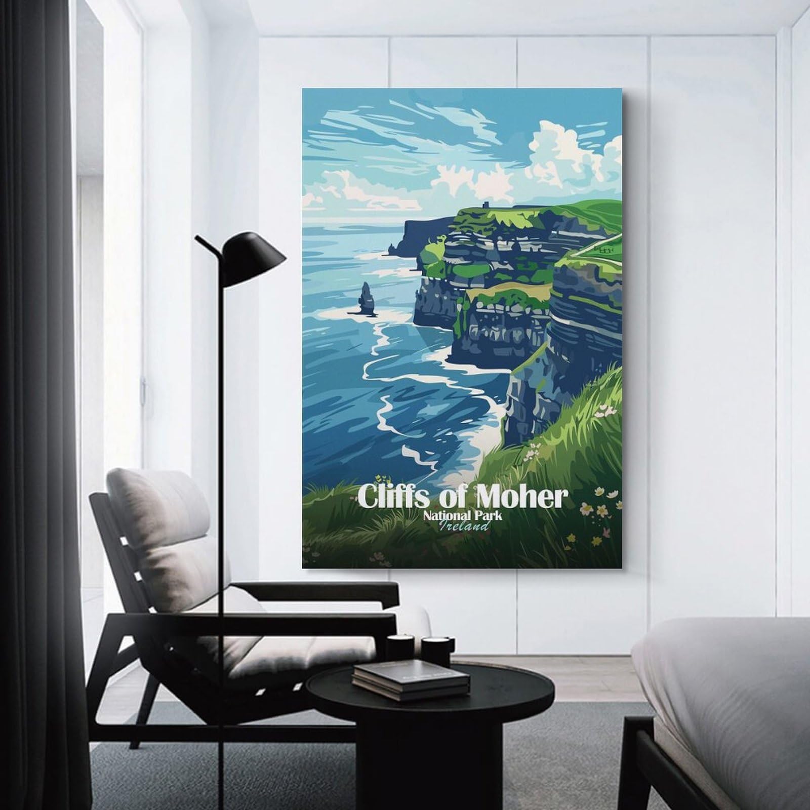Junmoney Cliffs of Moher National Park Ireland Wall Art Print, 08x12inch(20x30cm), for Bedroom Decor, Cosy Corners Or Studios, Decorative Wall Art for Cosy Rooms