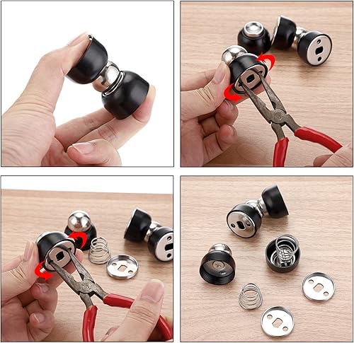 Miniatura 4 de Sumnacon 2 potentes topes magnéticos para puerta, mini topes de puerta de acero inoxidable con tornillos, topes de puerta de magnetismo resistente