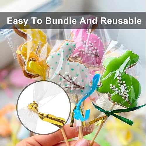 Miniatura 6 de OYAVISR 50 bolsas transparentes de celofán, bolsas de regalo de celofán de 10 x 13 pulgadas, bolsas de regalo, bolsas de regalo, bolsas de manzana,