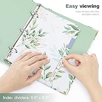 Vista 276 de Ospelelf Mini 3 Ring Binder, 2 Inch, Cute Pink Marble Binder for 5.5" x 8.5" with 5 Tab Dividers, File Folder Labels and Low Profile Clipboards