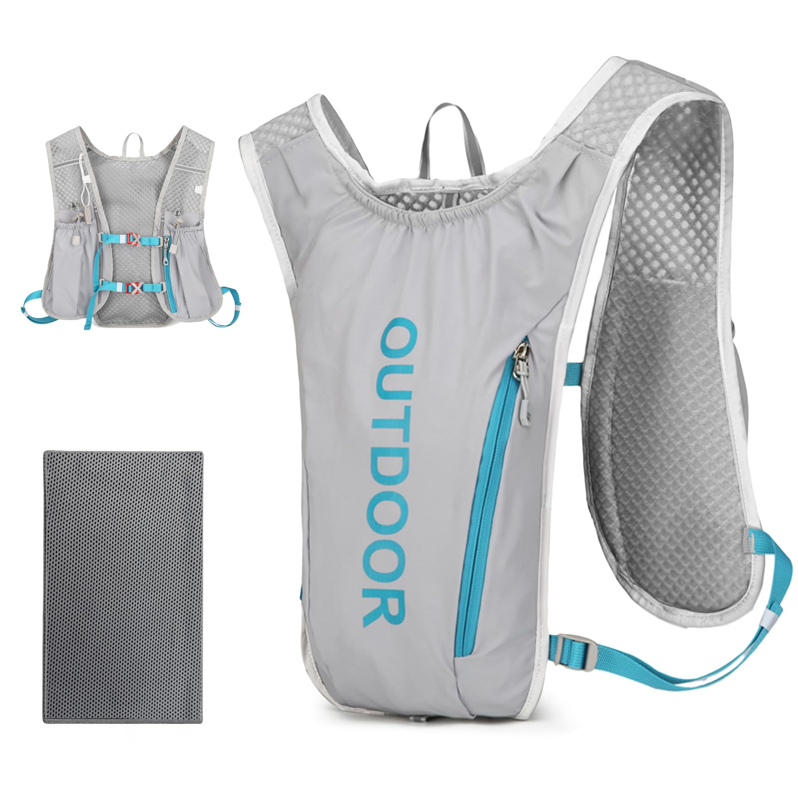 Running Hydration Vest Backpack, Breathable and Sweatproof Running Vest, Adjustable Hydration Backpack for Hiking Cycling Race Marathon for Women